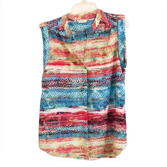 Antilia Femme colorful sleeveless blouse - Picture 1 of 8